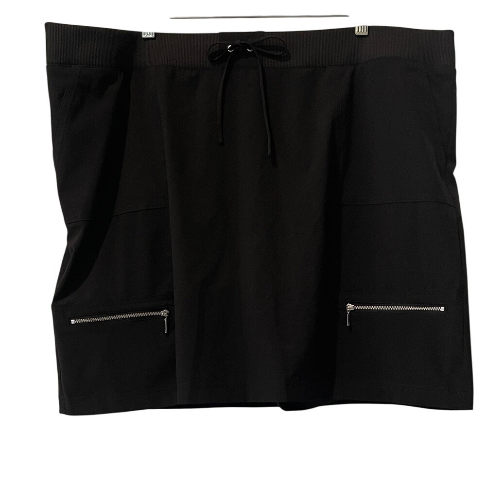 Zynergy by Chico's Black Skirt Skort Zipper Pockets 4 Plus Size - Picture 2 of 10